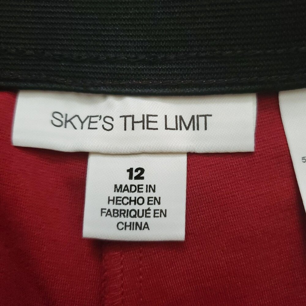 Skye's The Limit Red Back Zip Pockets Pull-On Ponte Pants Women's Size 12 NWT - Picture 5 of 15